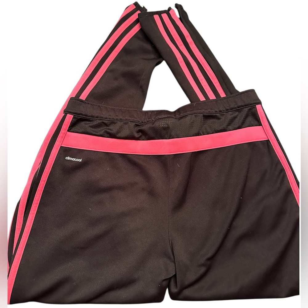 Adidas women’s Joggers Black with Pink Stripes - Picture 2 of 3
